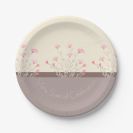 Plato De Papel Delicado Patrón de diseño floral