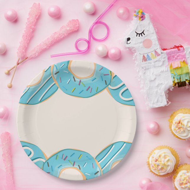 Plato De Papel Delicia de Donut Azul (Fiesta)