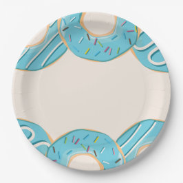 Plato De Papel Delicia de Donut Azul