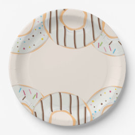 Plato De Papel Delicia de Donut Blanco