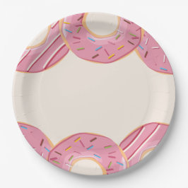 Plato De Papel Delicia de Donut Rosa