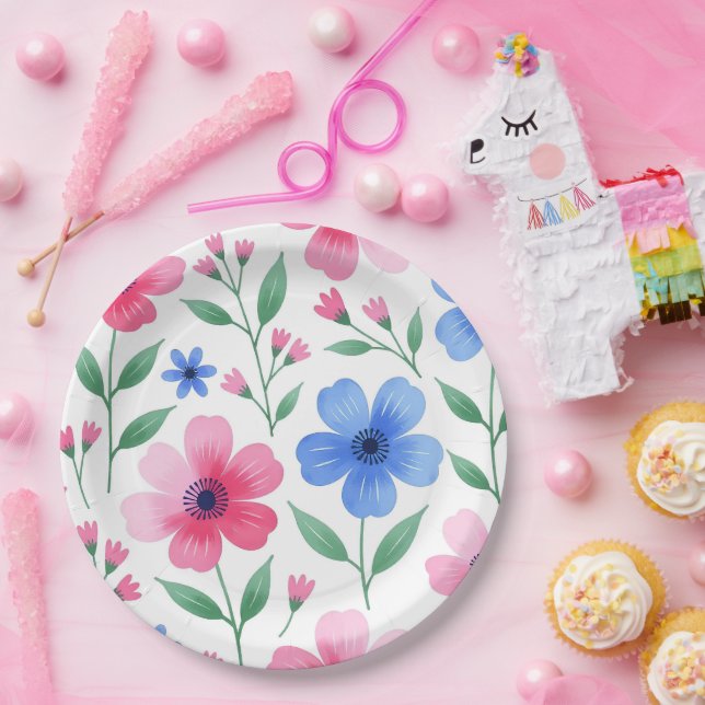 Plato De Papel Delicia de Flor de Rosa (Fiesta)