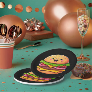 Plato De Papel Delicia de Hamburguesa Kawaii