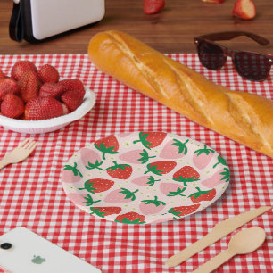 Plato De Papel Delicias Dulces de Frutas  Rosa Suave