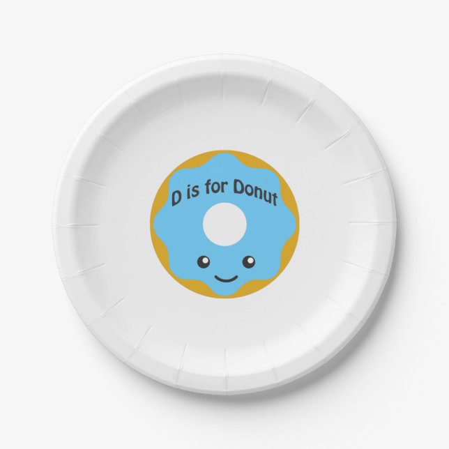 Plato De Papel Delightning D es para Donut (Anverso)
