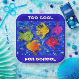 PLATO DE PAPEL DEMASIADO GUAY PARA PLACA DE PAPEL ESCOLAR