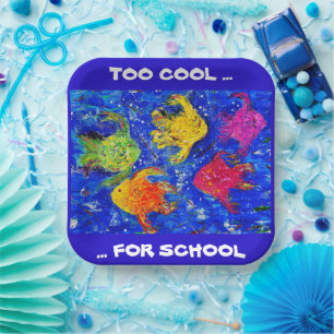 PLATO DE PAPEL DEMASIADO GUAY PARA PLACA DE PAPEL ESCOLAR