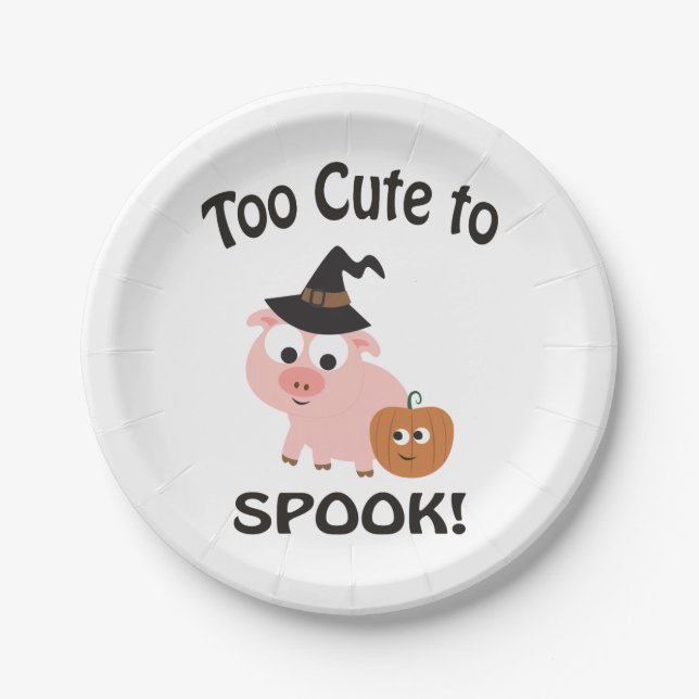 Plato De Papel Demasiado lindo para hablar cerdo (Anverso)