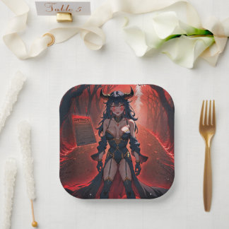 Plato De Papel Demonio con Contacto en Encrucijada, Anime Demonio