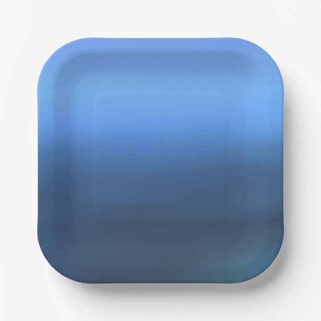 Plato De Papel Denim Blues Color Paper Plate (Anverso)