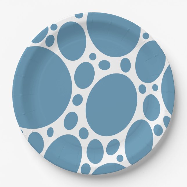 Plato De Papel Denim Bubbles (Anverso)