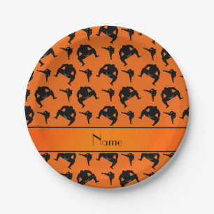 Plato De Papel Denominación personalizada naranja lucha de sumo