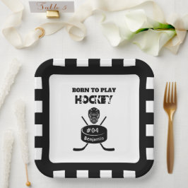 Plato De Papel Deporte de hockey por edad o número de Jersey