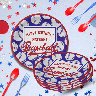 Plato De Papel Deportes de béisbol Nombre Fiesta Placa de papel