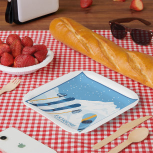Plato De Papel Deportes en invierno