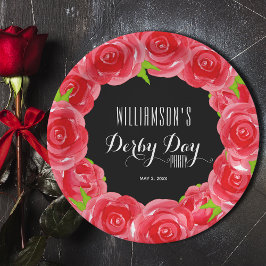 Plato De Papel Derby Day Red Roses