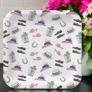 Plato De Papel Derby Fiesta Attire Mint Julep Horseshoe