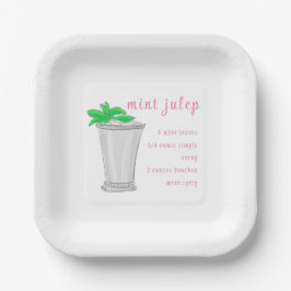 Plato De Papel Derby Mint Julep Bar Receta Preppy