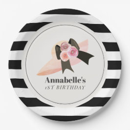 Plato De Papel Derby Style Gran Rosa Gorra Rosa