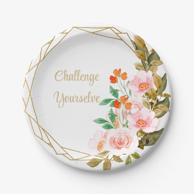 Plato De Papel Desafíate a ti mismo gigante (Anverso)