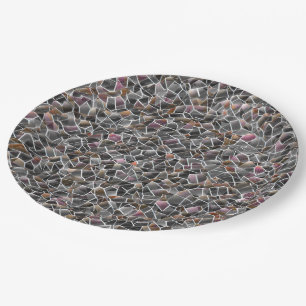 Plato De Papel Desagradable de salmón bruto y mosaico irregular g