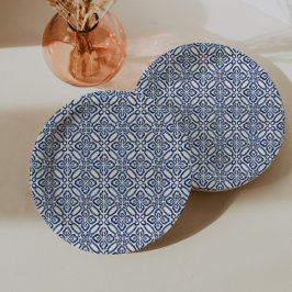 Plato De Papel Desayuno Brunch de Boda con Azulejos Españoles Azu