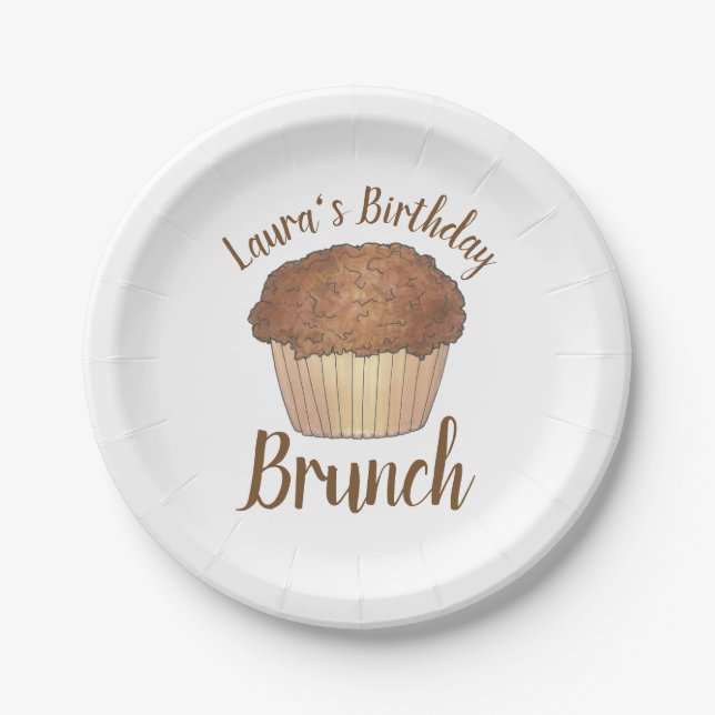 Plato De Papel Desayuno Dominical Brunch Streusel Crumb Muffin (Anverso)