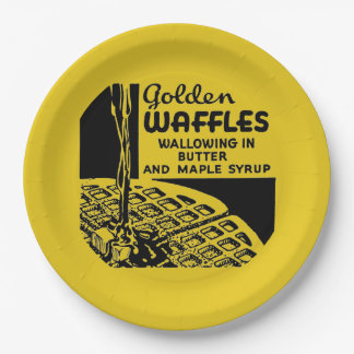 Plato De Papel Desayuno Golden Waffles