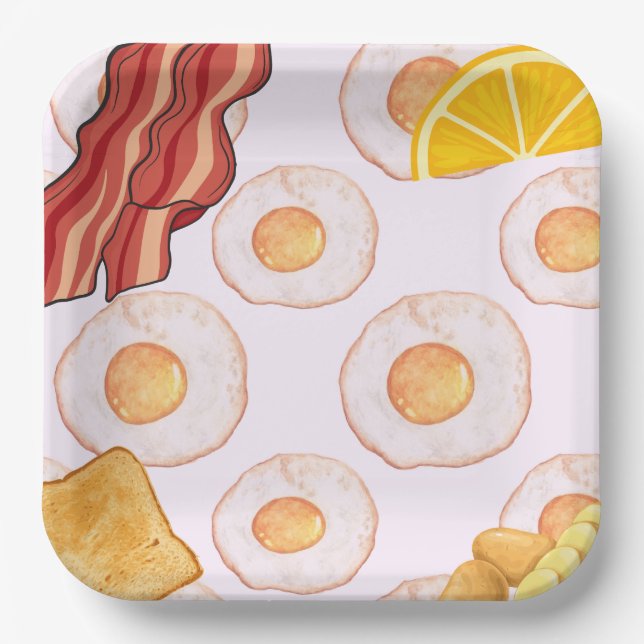 Plato De Papel Desayuno - Placas de papel Brunch (Anverso)