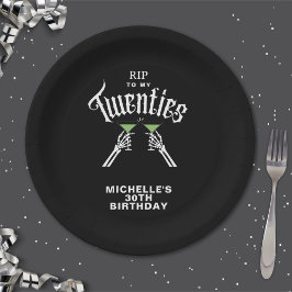 Plato De Papel Descansa en paz con mi Fiesta de cumpleaños número