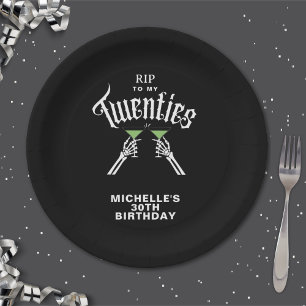 Plato De Papel Descansa en paz con mi Fiesta de cumpleaños número