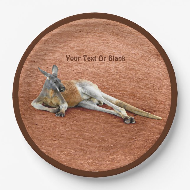 Plato De Papel Descanso de Red Kangaroo Buck (Anverso)