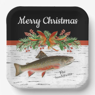 Plato De Papel Deseándote una verdadera pescadería, Navidades de