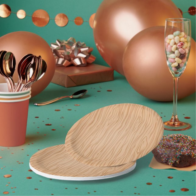 Plato de papel desechable de 7 pulgadas con patrón (Multi)
