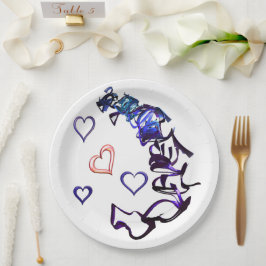 Plato De Papel Desencadenar las placas de papel del corazón