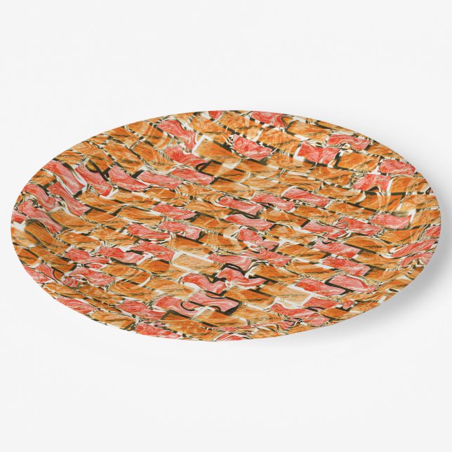 Plato De Papel Desenho no estilo tijolos com tom de brilho (Angular)