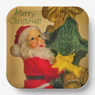 Plato De Papel Deseos de Navidades Santa Coloridos y Personalizad