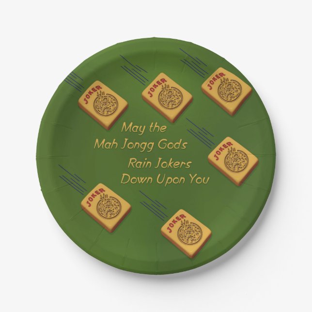 Plato De Papel Deseos del Mah Jong (Anverso)