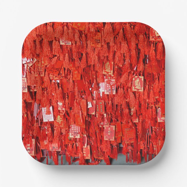 Plato De Papel Deseos rojos (Anverso)