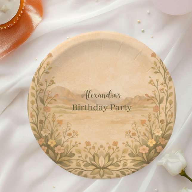 Plato De Papel Desert Botanical Birthday (Subido por el creador)