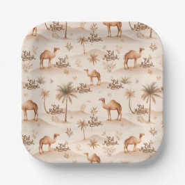 Plato De Papel Desert Palms & Camels Paper Plates – Brown Theme