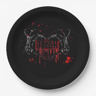 Plato De Papel Desglose de Blegh, Manos Skeleton Heart, Banda Emo