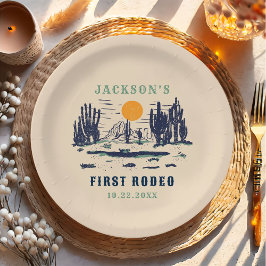 Plato De Papel Desierto Vintage Wild West Primer cumpleaños