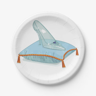 Plato De Papel Deslizador de cristal en una almohada