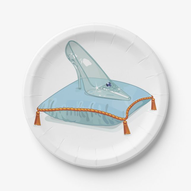 Plato De Papel Deslizador de cristal en una almohada (Anverso)
