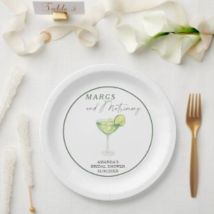 Plato De Papel Despedida de soltera acuarela Margs y Matrimonio