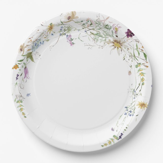 Plato De Papel Despedida de soltera Acuarela Wildfire (Anverso)