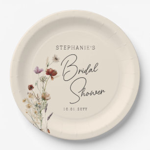 Plato De Papel Despedida de soltera boho flor silvestre