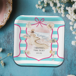 Plato De Papel Despedida de soltera Chic de verano, playa y olas