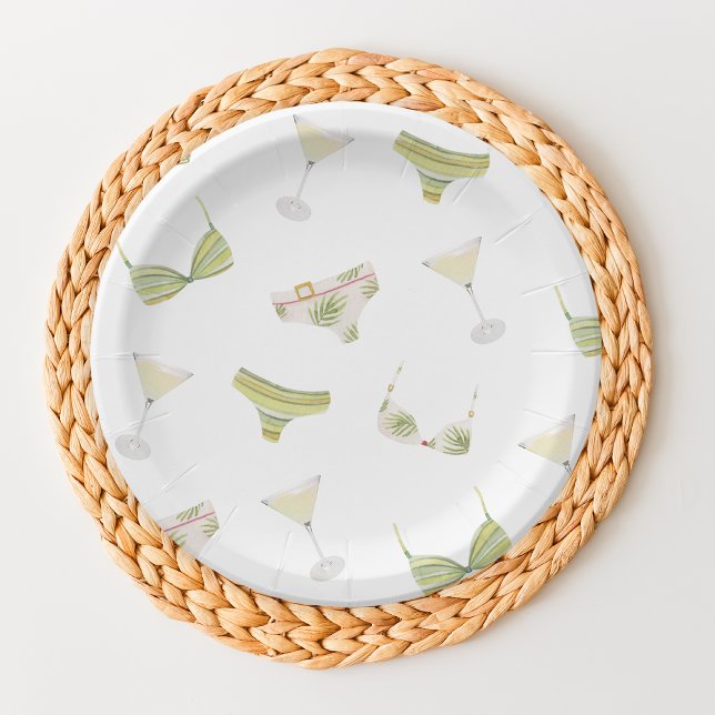 Plato De Papel Despedida de soltera con bikinis y martinis (Subido por el creador)